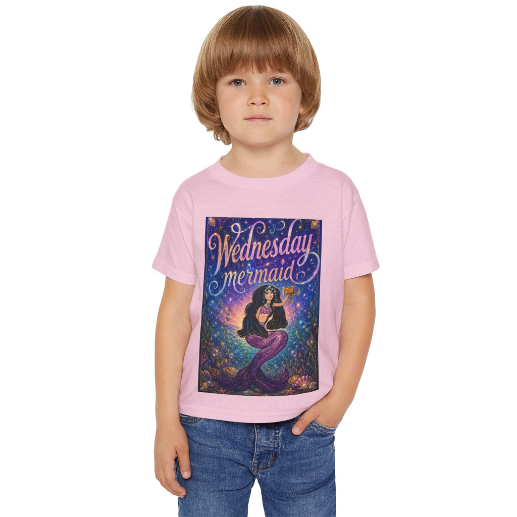 Wednesday Mermaid Toddler T-Shirt — Cute Mermaid Graphic Tee for Kids