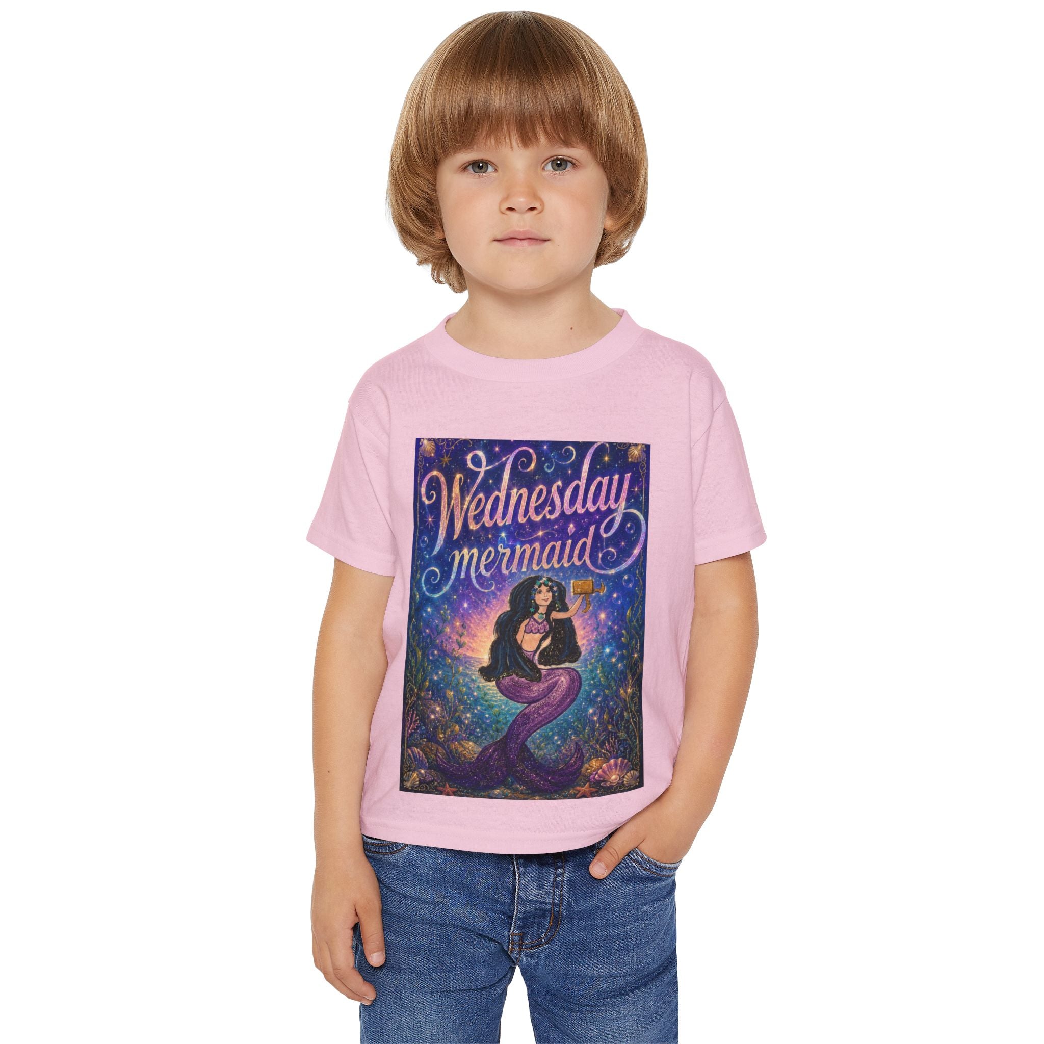 Wednesday Mermaid Toddler T-Shirt — Cute Mermaid Graphic Tee for Kids