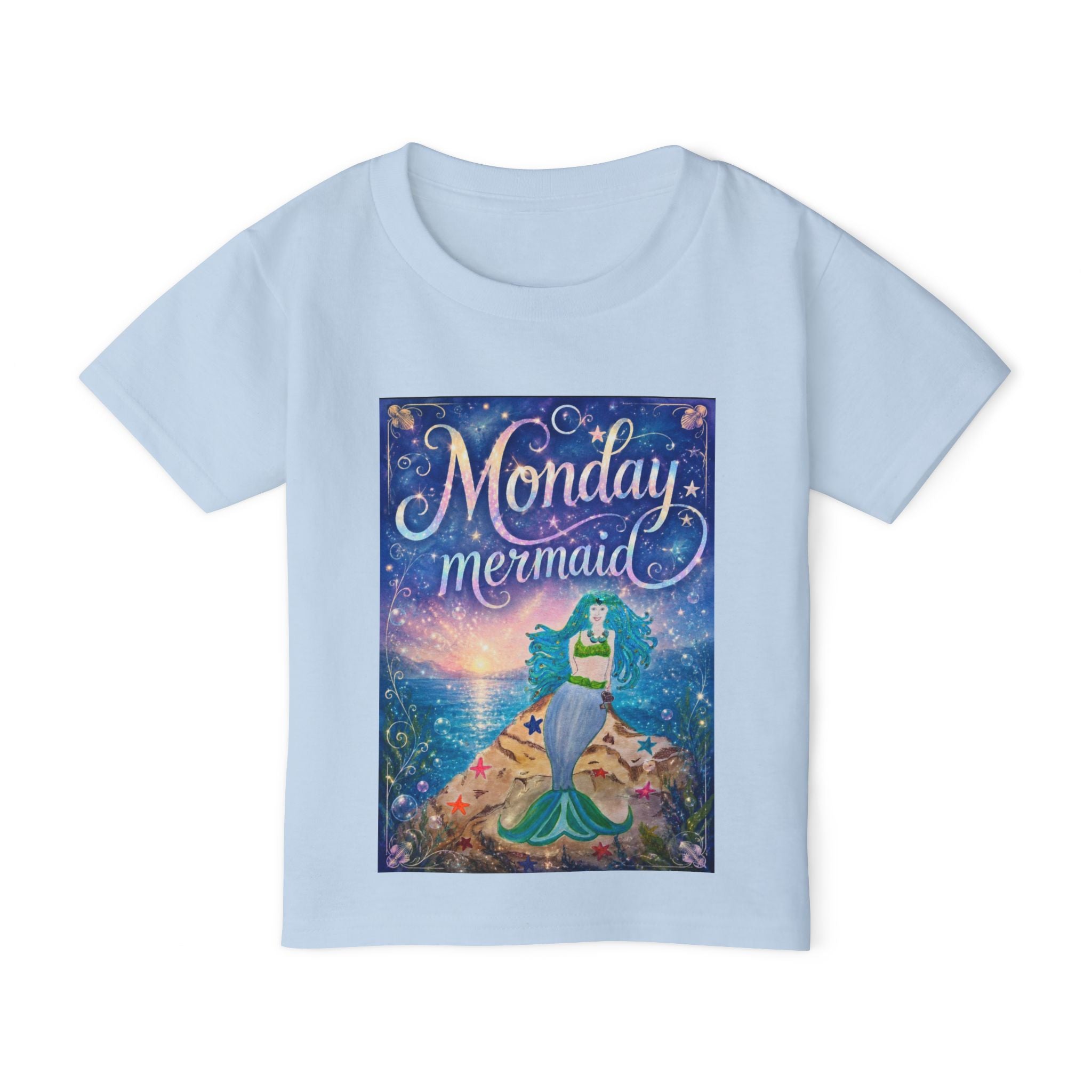 Monday Mermaid Toddler T-Shirt — Cute Ocean Fantasy Kids Tee