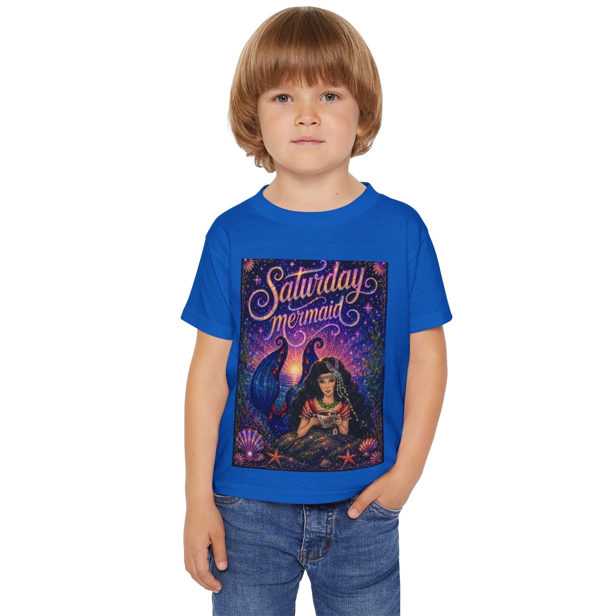Saturday Mermaid Toddler T-Shirt — Cute Mermaid Graphic Tee for Kids