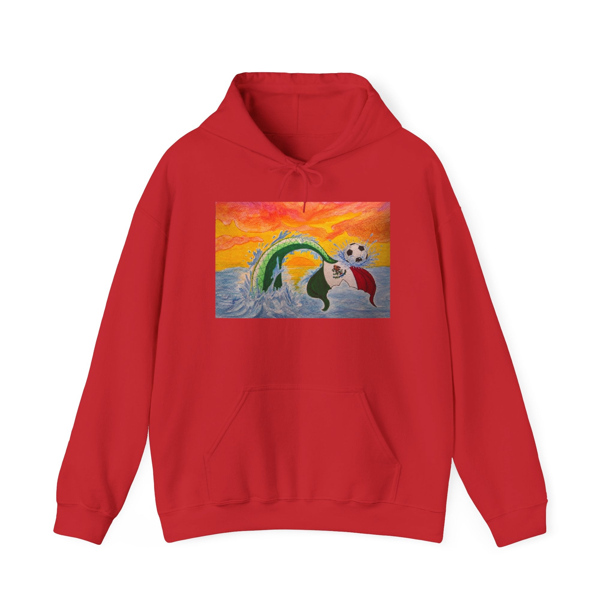 Mexico Soccer Sunset Hoodie — Colorful Graphic Pullover