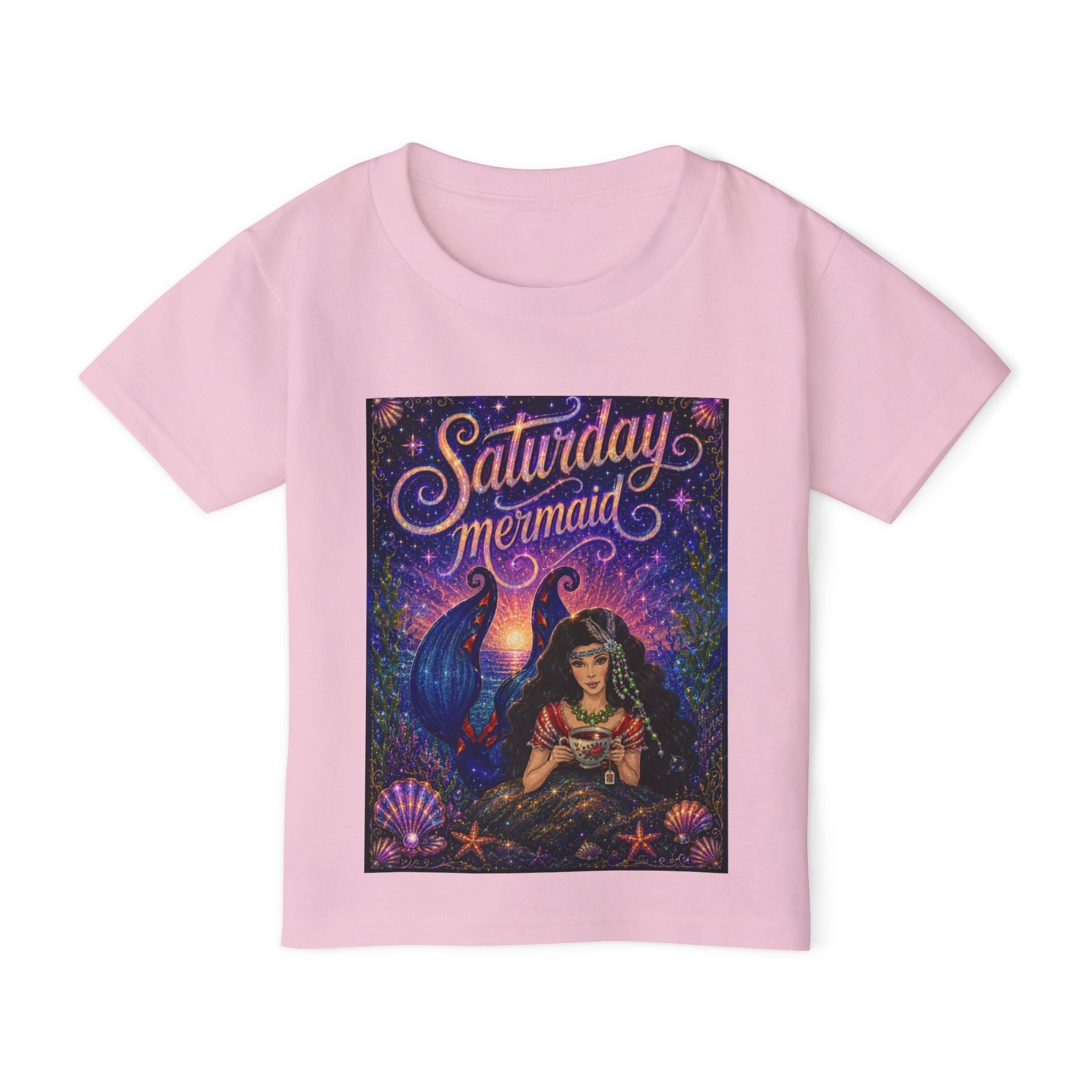 Saturday Mermaid Toddler T-Shirt — Cute Mermaid Graphic Tee for Kids