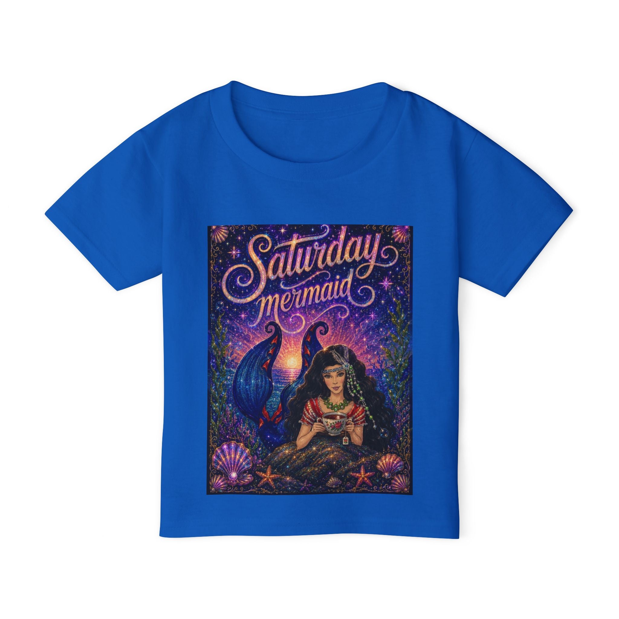 Saturday Mermaid Toddler T-Shirt — Cute Mermaid Graphic Tee for Kids