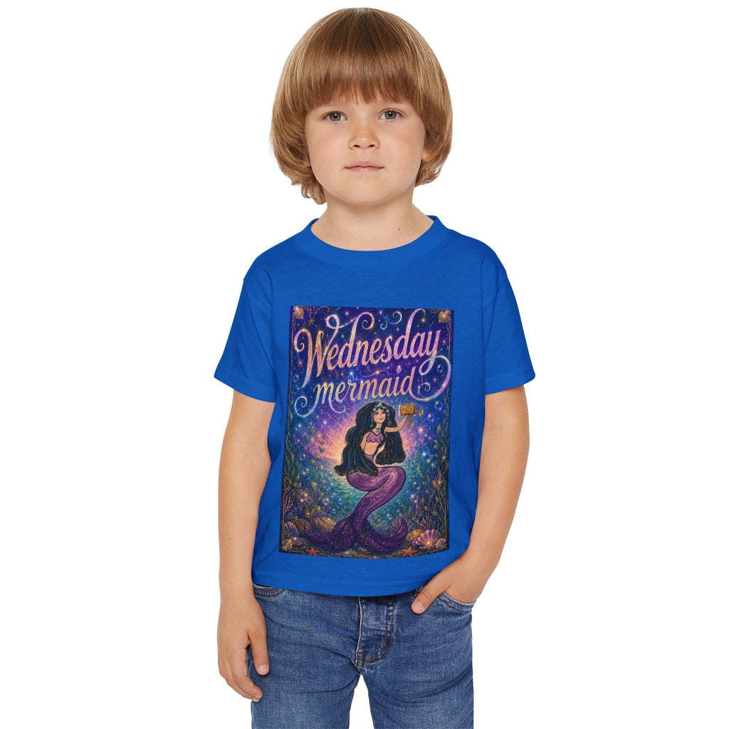 Wednesday Mermaid Toddler T-Shirt — Cute Mermaid Graphic Tee for Kids