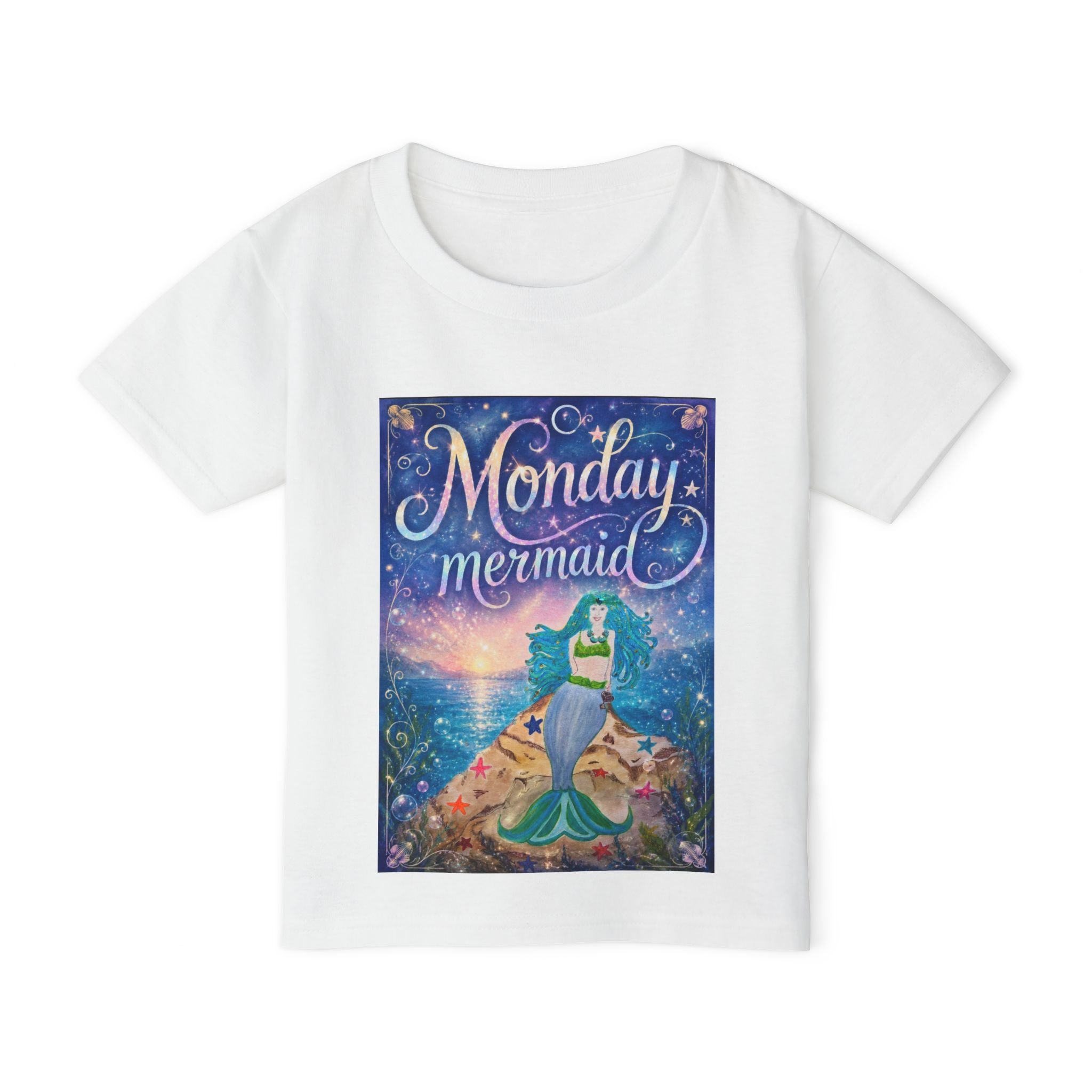 Monday Mermaid Toddler T-Shirt — Cute Ocean Fantasy Kids Tee