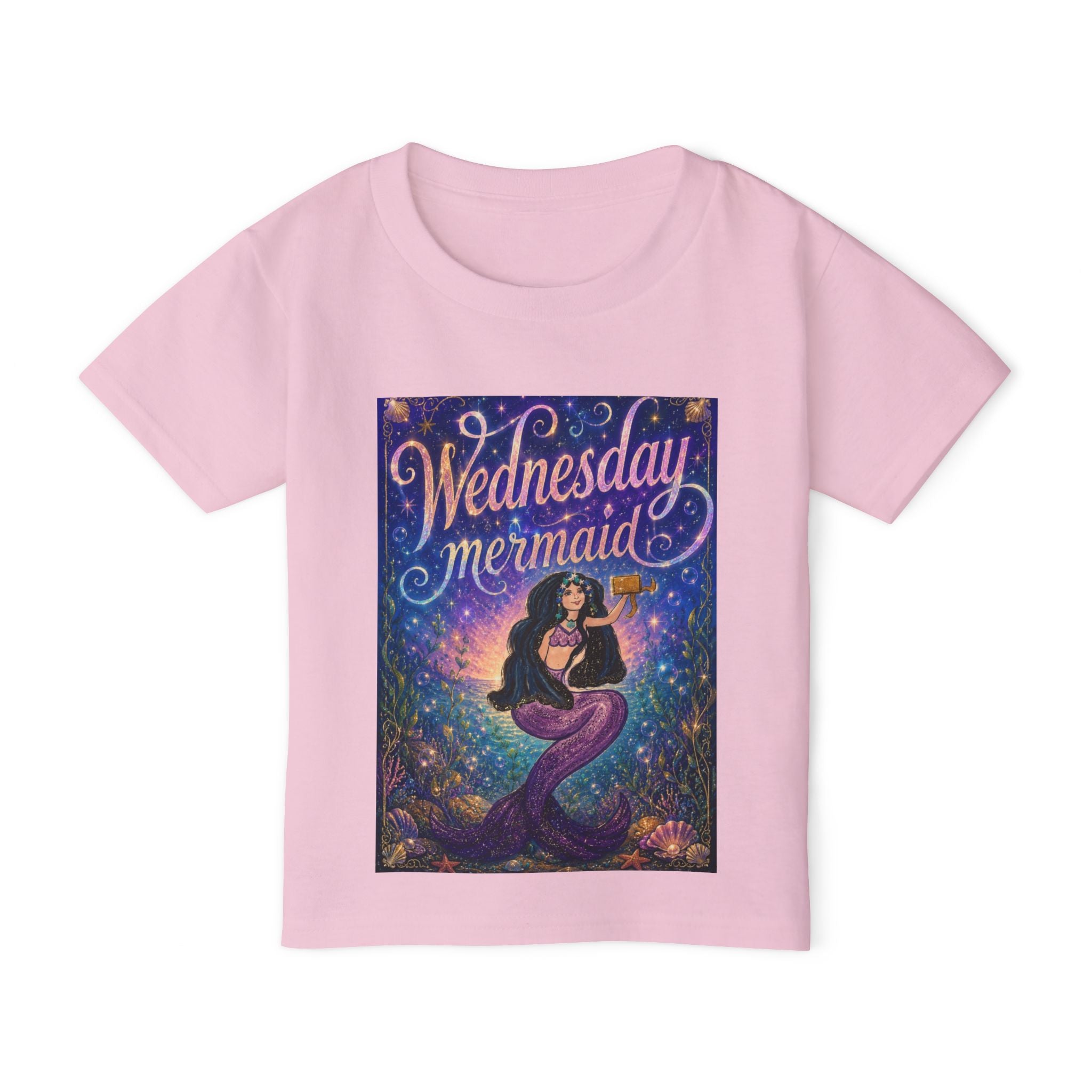Wednesday Mermaid Toddler T-Shirt — Cute Mermaid Graphic Tee for Kids