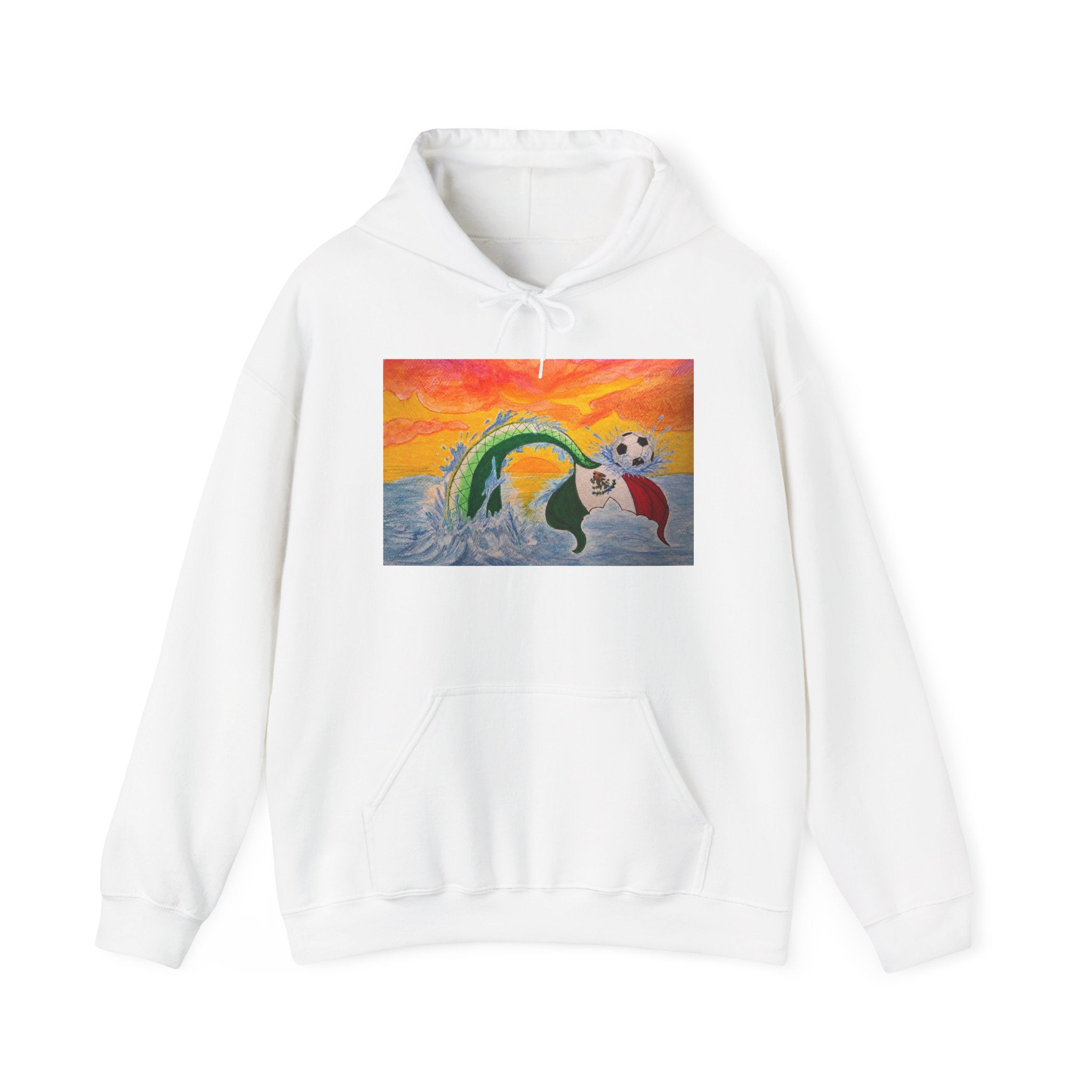 Mexico Soccer Sunset Hoodie — Colorful Graphic Pullover