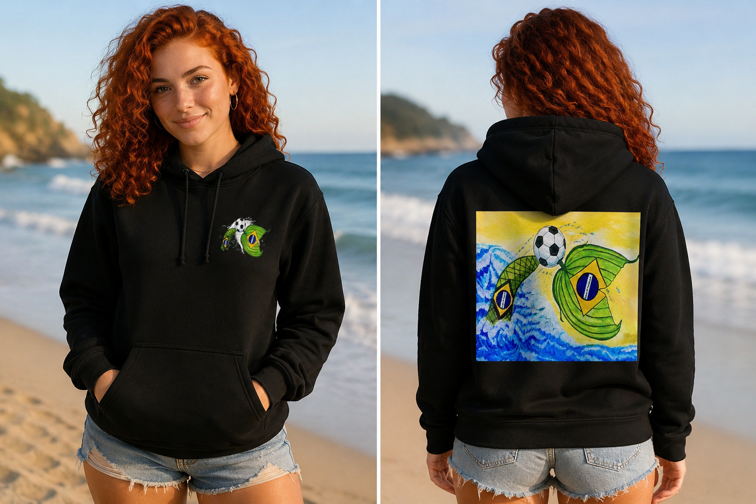 Brazilian Futebol Mermaid Hoodie
