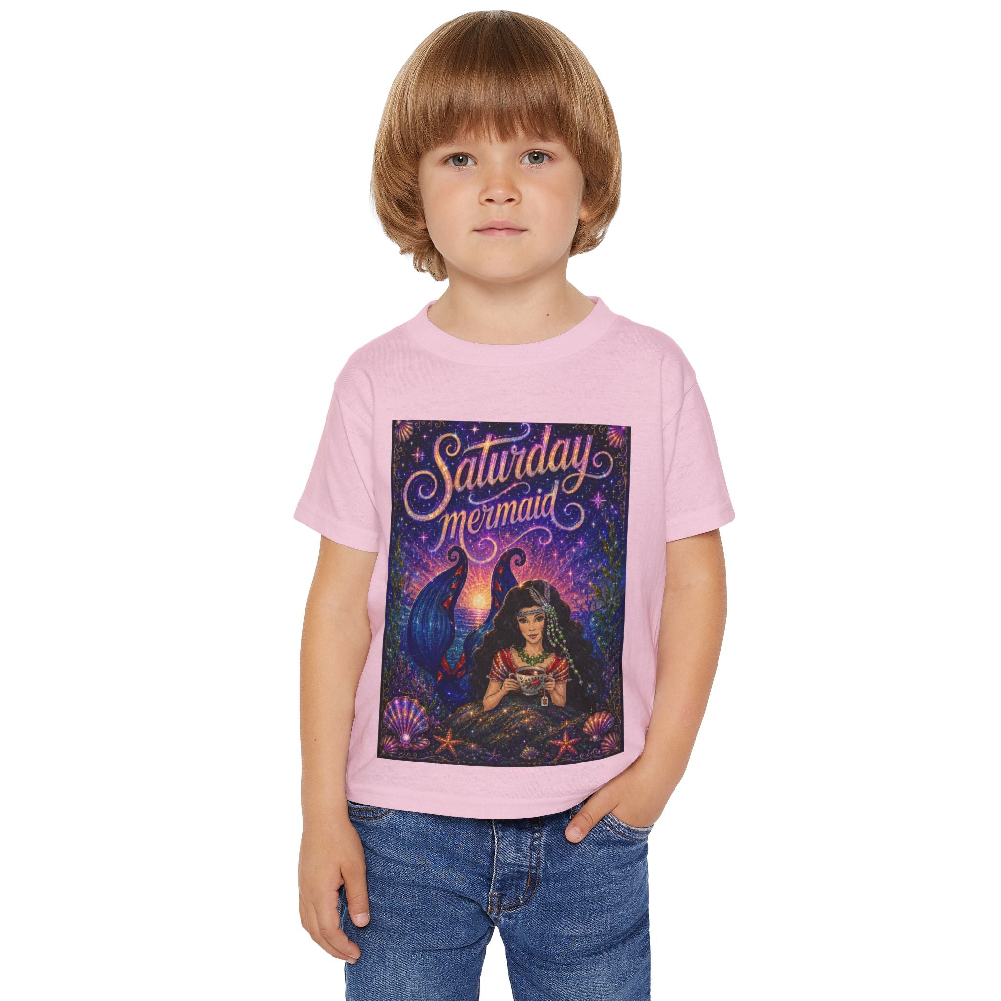 Saturday Mermaid Toddler T-Shirt — Cute Mermaid Graphic Tee for Kids